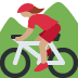 🚵🏽‍♀️ woman mountain biking: medium skin tone display on Twitter